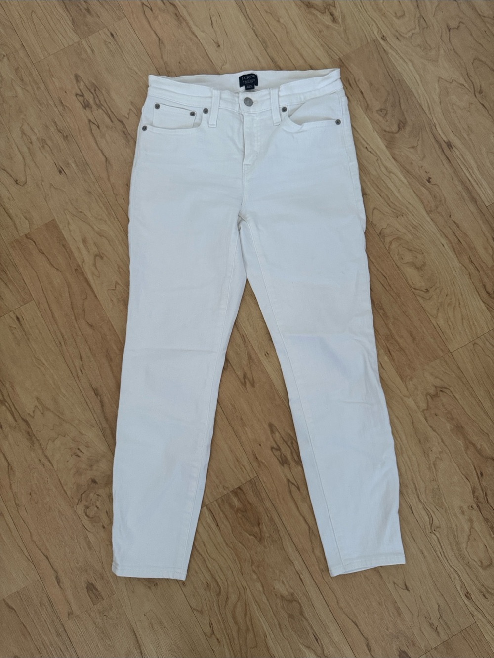 J. Crew White Mid-Rise Skinny Jeans - Classic Five-Pocket